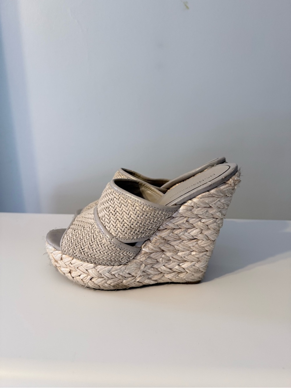 BCBGeneration Woven Espadrille Wedge Sandals - Beige